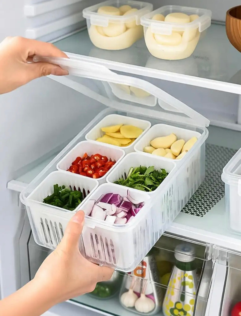 Shrigana Pack of 1 Plastic Fridge Container  - 1800 ml White