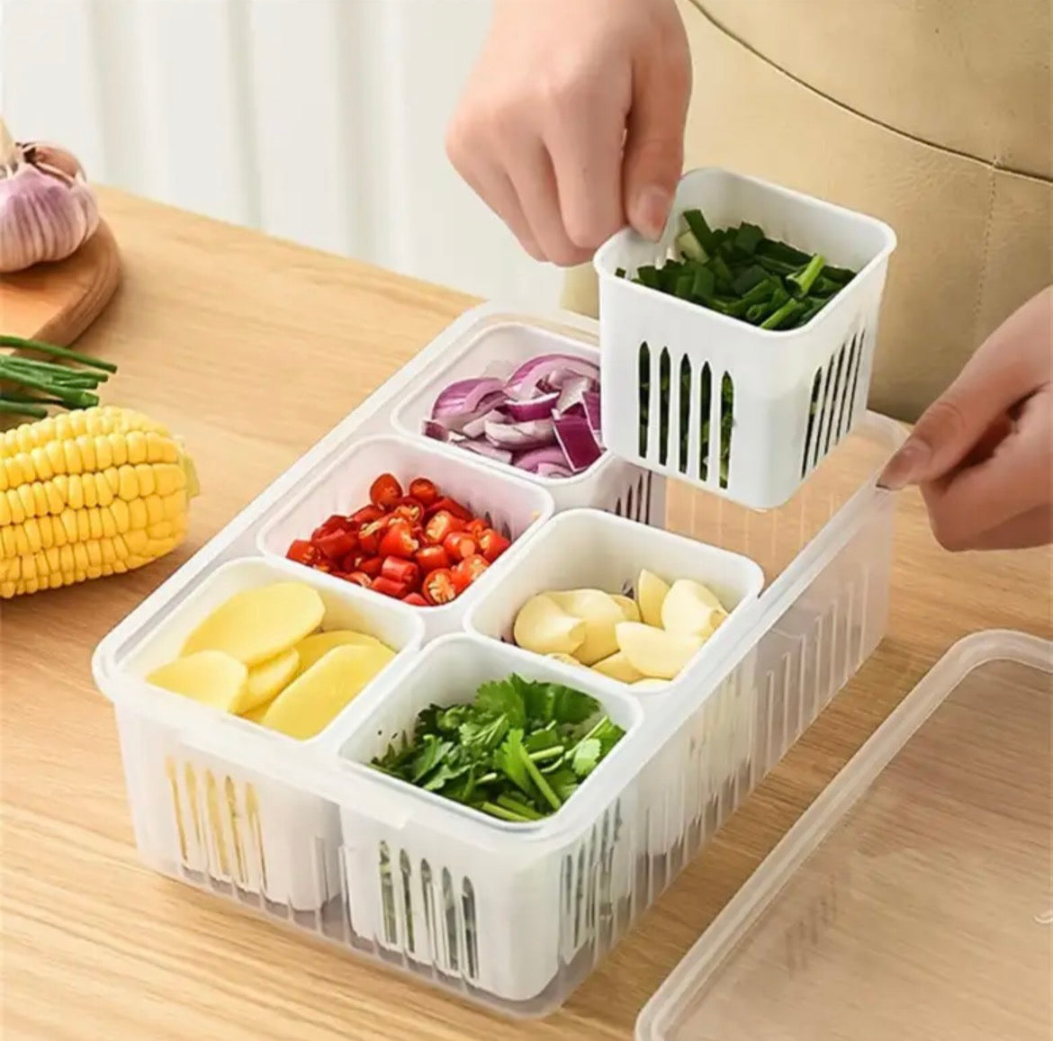 Shrigana Pack of 1 Plastic Fridge Container  - 1800 ml White
