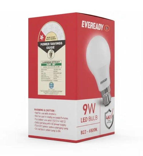 EVEREADY 9 W Standard B22 LED Bulb (White, Pack of 4)