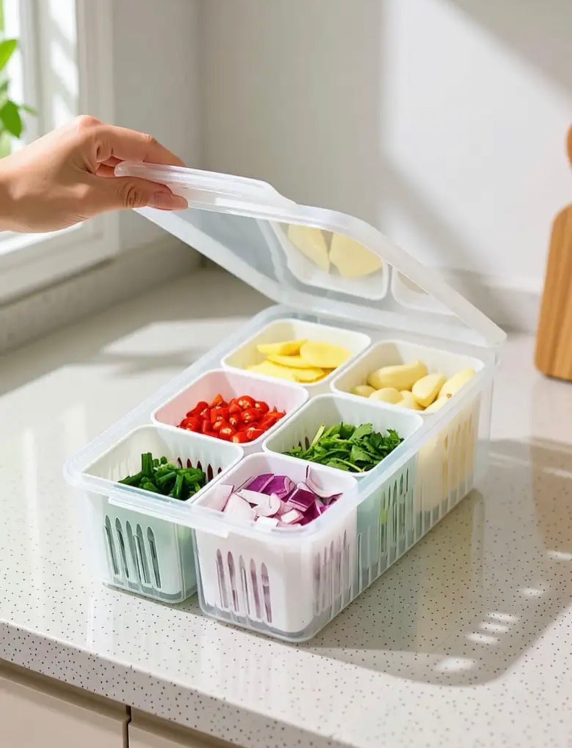 Shrigana Pack of 1 Plastic Fridge Container  - 1800 ml White