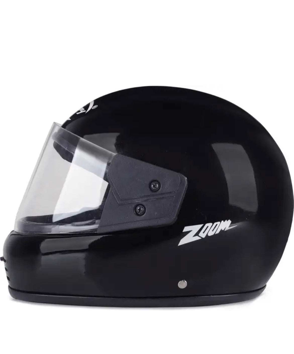 RUNGO 6 JALI PLAIN BLACK HELMET 01 Motorbike Helmet (BLACK)