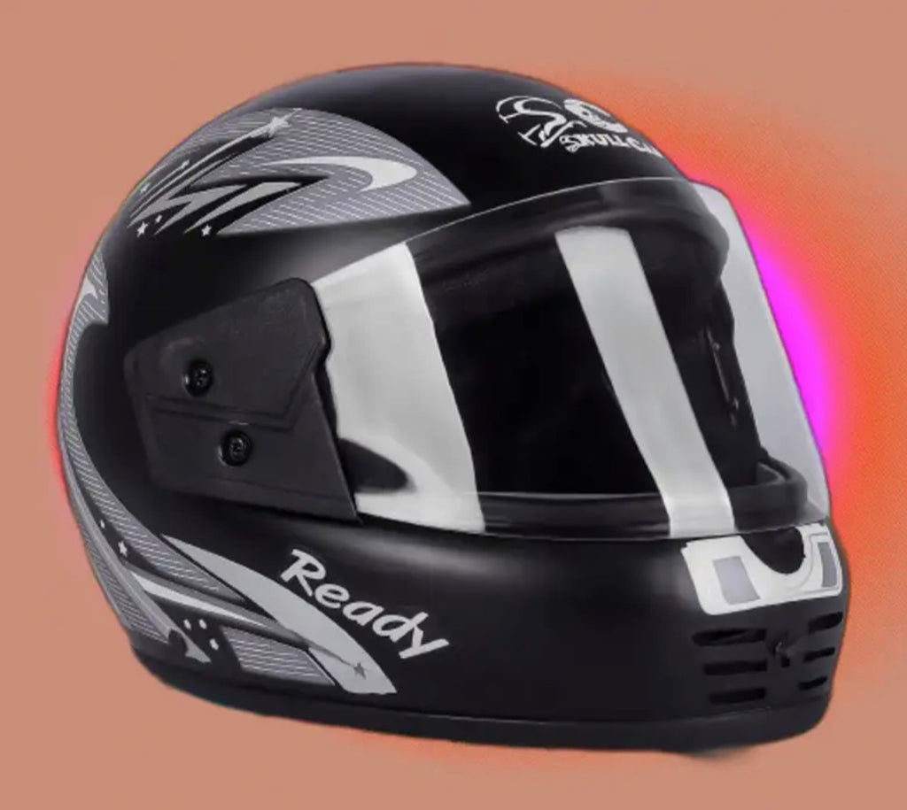 MonteX-1 ABS Material Full Face Stylish Helmet with Plain Visor For Men Motorbike Helmet Motorbike Helmet (GREY)