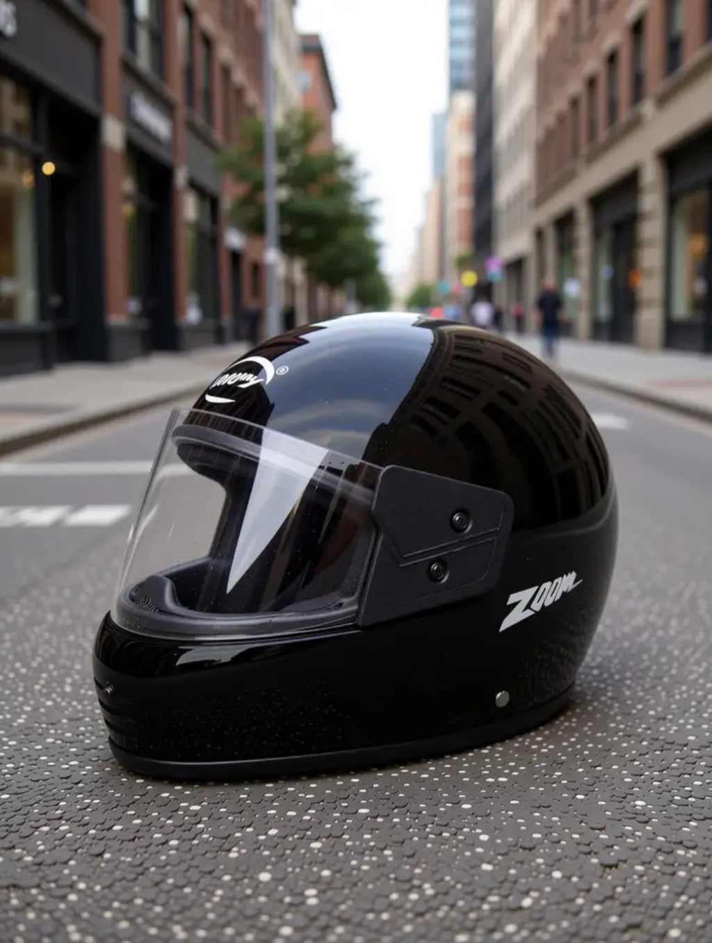 RUNGO 6 JALI PLAIN BLACK HELMET 01 Motorbike Helmet (BLACK)