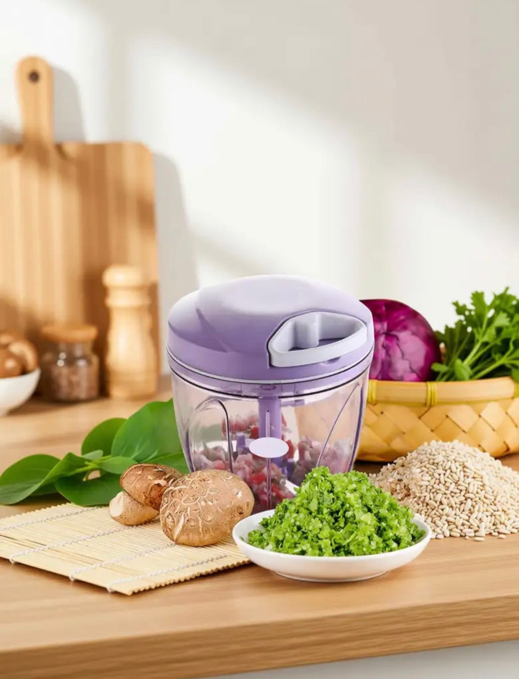 ShopGlobal Handy Chopper 1000ML Purple Vegetable & Fruit Chopper (1)