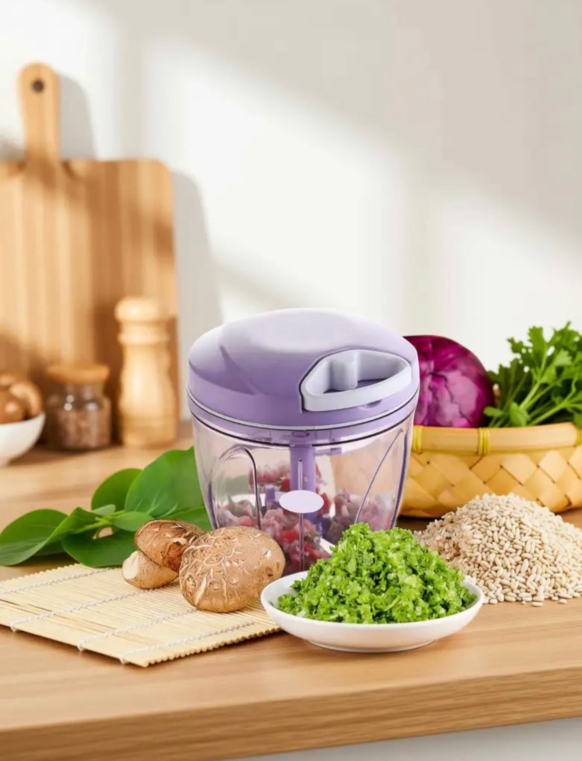 ShopGlobal Handy Chopper 1000ML Purple Vegetable & Fruit Chopper (1)