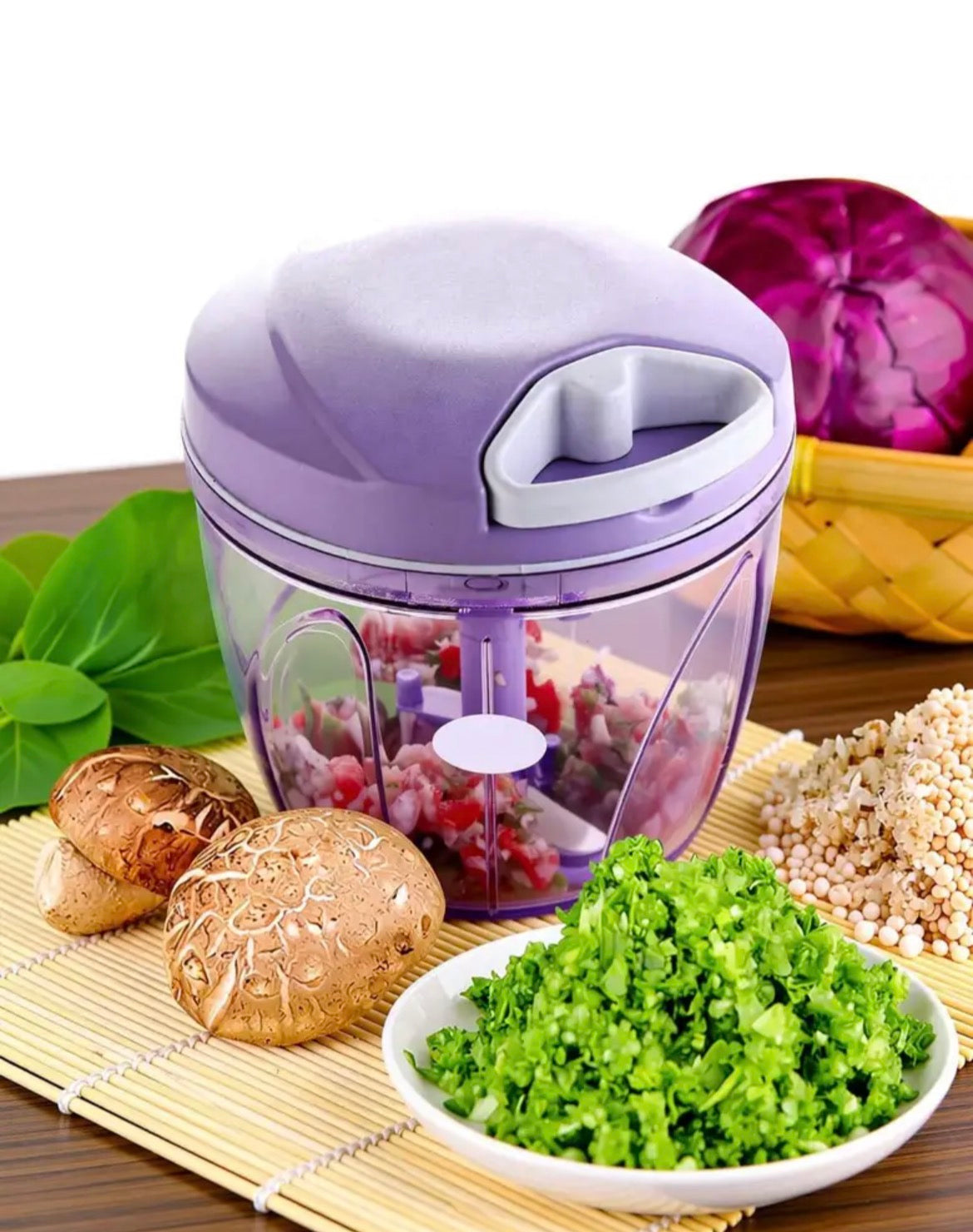 ShopGlobal Handy Chopper 1000ML Purple Vegetable & Fruit Chopper (1)